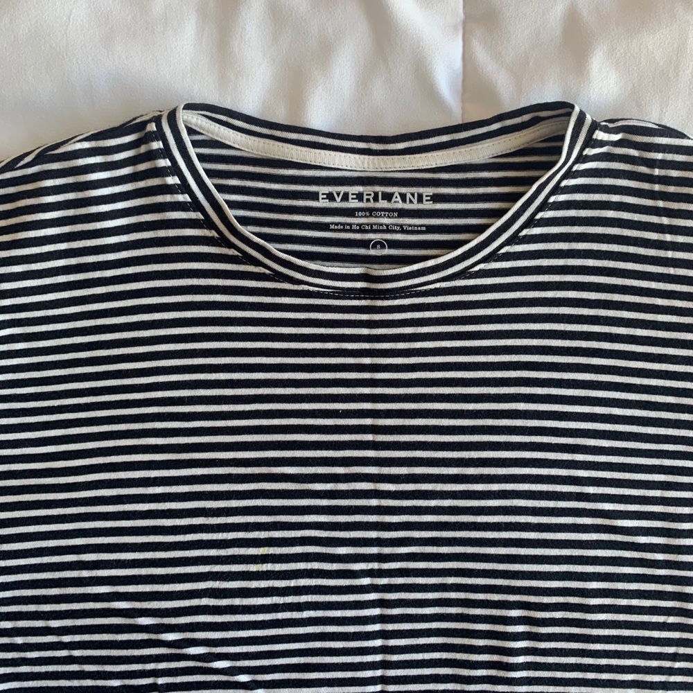 Everlane Black & White Striped T-Shirt Dress